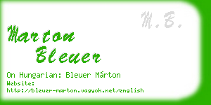 marton bleuer business card